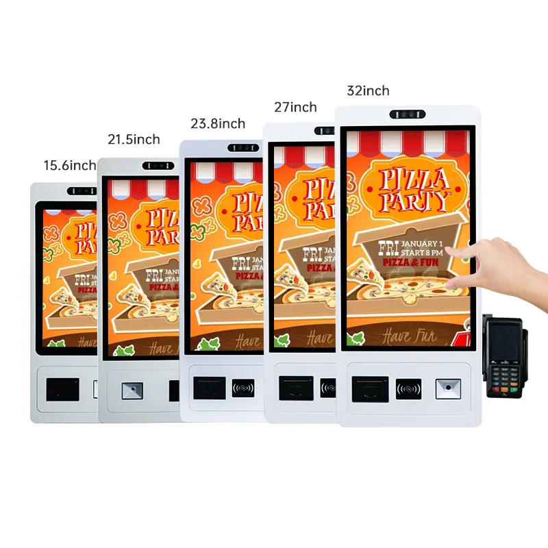 Máquina de QR para filas de supermercado com função SDK, quiosque de autoatendimento para restaurantes, 15, 22, 24, 32 polegadas