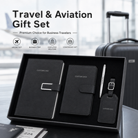 Ensemble cadeau d'affaires personnalisé avec logo : carnet, porte-passeport, étiquette de bagage, stylo métallique, coffret cadeau pour employés pour conférences d'entreprise
