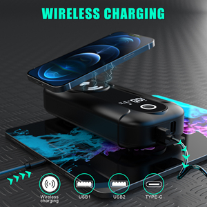 Démarreur portable CE FCC ROHS 24V 5000A avec <span class=keywords><strong>chargeur</strong></span> sans fil 15W et compresseur d'air intégré pour <span class=keywords><strong>batterie</strong></span> de <span class=keywords><strong>voiture</strong></span> d'urgence, noir - Product Image 4