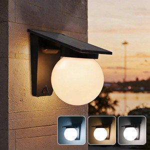 Lampe murale solaire ronde LED IP65 de haute qualité <span class=keywords><strong>en</strong></span> gros, 6500K, 3 modes, option d'éclairage extérieur - Product Image 1