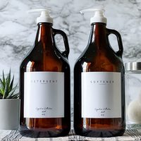 64 onces verre pompe distributeur bouteille demi-gallon cruche pour savon liquide sauces sirops détergent à lessive
