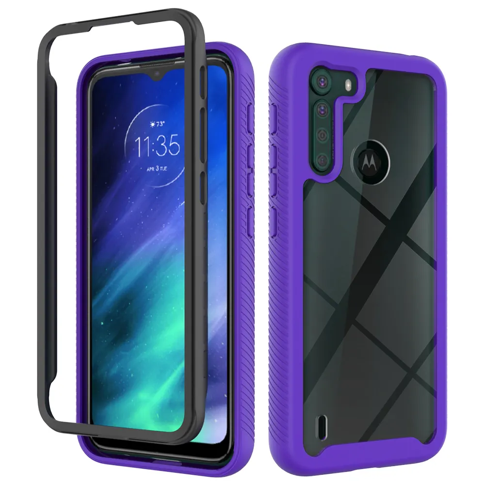 Penutup Belakang Akrilik Transparan Kuat untuk Moto One Fusion TPU Cangkang Telepon untuk Motorola One Fusion