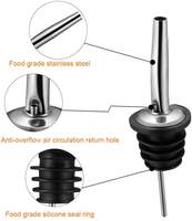 Verseur rond d'huile de vinaigre, Pour vin huile à bec verseur bouchon et verseur en acier inoxydable 304 Pour les bouteilles de cruet