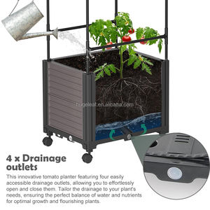 Système de jardinage réutilisable, cage à tomates auto-arrosante surélevée, bac à jardin surélevé, jardinière avec roues - Product Image 4