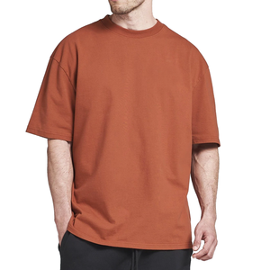 Camisetas de Algodón Grueso Lavado para Hombre de Alta Calidad, Lisas, Oversize, con Lavado Enzimático, Estilo Vintage, Venta al por Mayor - Product Image 1