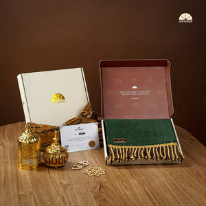 Premium Plush Faux Fur Foam Modern Muslim Prayer Mat with Anti Slip Synthetic Leather <b>Gold</b> Tassels <b>and</b> Elegant Premium Gift Box - Product Image 4
