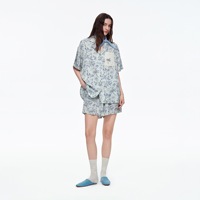 Ensemble pyjama pour femmes, chemise à manches courtes imprimée et short, taille cintrée, vêtements de détente d'été, ensemble décontracté en deux pièces, commandes personnalisées