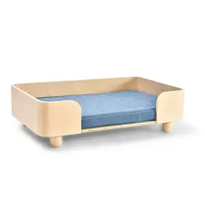 2023 NEW Design Modern Pet Furniture Wooden Frame Dog Sofa Bed Cushion Foam Wood with Zipper Natural OEM Solid Sustainable 1pc3