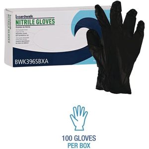 Guantes de Nitrilo Negros Sin Polvo Boardwalk Serie 396, 4.4 Mil de Grosor, 9.5 Pulgadas de Largo, Desechables, Talla Pequeña, 100/Caja - Product Image 3