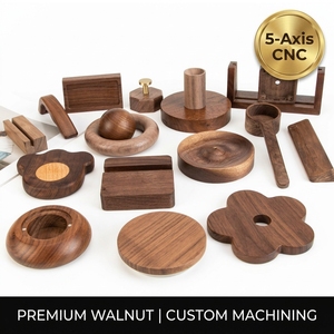 Pièces en bois usinées CNC sur mesure, perçage et brochage, précision +/-0,1 mm, en noyer noir, pour la photographie professionnelle - Product Image 4