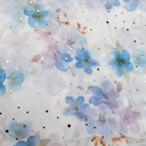 Lujo 75D impresión Floral lunares lentejuelas gasa tela buena calidad Material transpirable para mujeres vestidos de novia niñas - Product Image 2