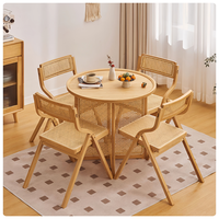 Table basse ronde moderne en bambou, table à manger avec tressage en rotin écologique, mobilier domestique pour salon, vente en gros