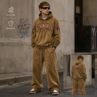 Fabrication sur mesure de sweats à capuche zippés et pantalons de survêtement OEM avec poches avant, taille à cordon de serrage, tenue de sport