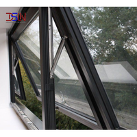 Ventana de Aluminio de Alta Resistencia con Apertura Superior, Doble Vidrio Interior, Estilo Toldo, Impermeable, Arquitectura Contemporánea