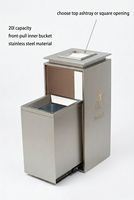 Cubo de Basura de Reciclaje Cuadrado de Acero Inoxidable Dorado de 20L Personalizado, Cubo de Basura Ecológico para Oficina Interior