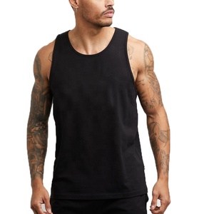 Gilet sportivo Premium nero scollo con scollo a righe 100% cotone traspirante da ginnastica da uomo canotta senza maniche da uomo - Product Image 4