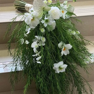 Essentielle Simulations-Grünpflanzen Künstliche Lange Grüne Zweige Gras für Mori-Hochzeitshintergrund Läufer Blumendekoration - Product Image 3