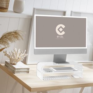 Chất Lượng Cao <span class=keywords><strong>Acrylic</strong></span> Màn Hình Đứng Cho Bàn 2 Tier Máy Tính Xách Tay Đứng/Màn Hình Máy Tính Đứng Riser Với Bàn Phím Lưu Trữ Nhà Văn Phòng - Product Image 2