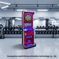 Machine de jeu de fléchettes électronique professionnelle en acier inoxydable à monnayeur, interface anglaise, pour 1 joueur, pour divertissement de rue