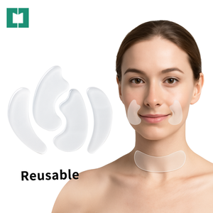 Patchs anti-rides en silicone réutilisables de qualité médicale, masque facial hydratant en silicone pour le soin de la peau du front, des yeux, des joues et du cou - Product Image 4