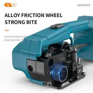 Machine de cerclage électrique de haute qualité outil de baguage machine d'emballage automatique avec deux batteries au lithium