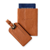 Porte-passeport et étiquette de bagage en cuir véritable de luxe, souvenir de voyage personnalisé, cadeau