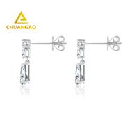 9k 14K 18k 0.7ct-2ct altın armut yuvarlak moda küpe özel DEF VVS VS Lab yetiştirilen elmas küpe tektaş elmas küpe