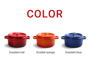 Casserole en <span class=keywords><strong>fonte</strong></span> <span class=keywords><strong>émaillée</strong></span>, style européen ancien, compatible induction, avec couvercle en <span class=keywords><strong>fonte</strong></span> - Product Image 6