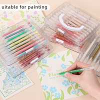 Ensemble de stylos à dessin acryliques multicolores Languo 45 pièces, matériau plastique durable pour la peinture