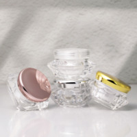 Pot en plastique transparent vide en acrylique de petite capacité, prêt à être expédié, pour crème cosmétique, 5g, 10g, 15g, 20g, 30g