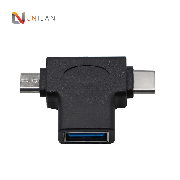 3 in 1 OTG Converter USB Adapter USB-A 3.0 to Micro USB and Type C Adapter OTG Adapter