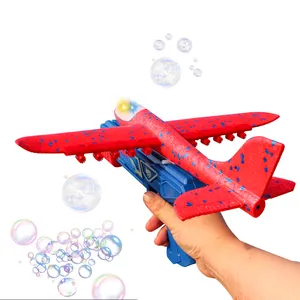 工厂OEM ODM室内室外轻型弹射飞机泡沫枪天空气泡弹射飞机玩具飞机
