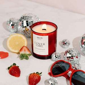 AIKUN Fashion Red Glass Container Long Burning Scented <b>Candle</b> Aromatherapy <b>Candle</b> For Home Decor Wholesale - Product Image 1