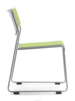 Chaise de conférence ergonomique empilable en gros pour usine, avec assise rembourrée en tissu et structure métallique, idéale pour l'hôtellerie