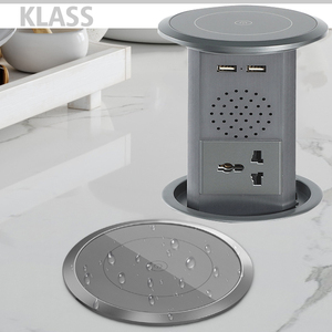 US/UK /EU /Universal Power Hydraulic <strong>Electric</strong> <strong>Outlet</strong> Power Socket / Kitchen <strong>Pop</strong> <strong>up</strong> Tower Multiple Socket with Wireless Charging - Product Image 6