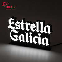 Enseigne LED personnalisée en acrylique miniature avec base en acier inoxydable, enseigne lumineuse personnalisée pour bar, boutique, hôtel, bureau