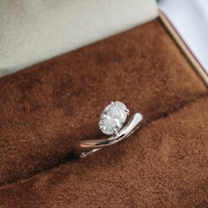 แหวนแพลตตินัม PT950 ทรงรี ตัดแบบโอวอล ผลิตในห้องปฏิบัติการ ขายส่ง สำหรับทุกเพศ/ผู้ชาย/ผู้หญิง สวมใส่ได้ทุกวัน ทำงาน สไตล์มินิมอล งานแต่งงาน ครบรอบแต่งงาน - Product Image 3