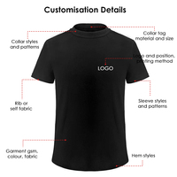 T-shirt à manches courtes col rond pour homme, doux, respirant, confortable, imprimé personnalisé, vente chaude, mode masculine, vente en gros, chemises noires