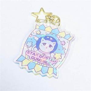 Usine directement vente acrylique porte-clés en gros mignon impression Animal Design porte-clés LOGO personnalisé acrylique porte-clés castor - Product Image 6