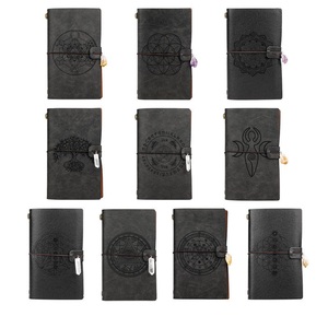 Cahier faits à la main 7 Chakra, carnet <span class=keywords><strong>de</strong></span> notes en cuir gris <span class=keywords><strong>pierre</strong></span>, avec pierres rugueuses, <span class=keywords><strong>Journal</strong></span> - Product Image 2