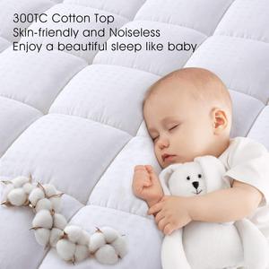 Cubrecolchón de Algodón Extra Grueso - Protector de Colchón Acolchado Transpirable <span class=keywords><strong>con</strong></span> Correas Elásticas, Suave y Lavable, Protector de Colchón para Hotel - Product Image 4