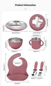 ชุดรับประทานอาหารสแตนเลสสำหรับเด็กทารกกันตก304แบบกำหนดเอง - Product Image 5