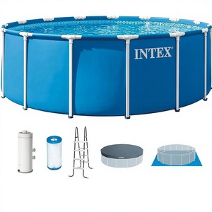<span class=keywords><strong>Piscine</strong></span> <span class=keywords><strong>hors</strong></span> <span class=keywords><strong>sol</strong></span> <span class=keywords><strong>INTEX</strong></span> ronde à structure métallique 15 pieds x 48 pouces avec pompe, filtre, cartouche, couverture et échelle |   28241EP 1000 GPH - Product Image 1