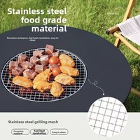 Table de barbecue pliante portable en bois massif pour l'extérieur, avec support pour rôtir la viande, idéale pour la cour ou les pique-niques