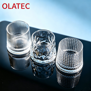 แก้วน้ำวิสกี้ใสแบบมีลายขลุ่ย แก้วคริสตัลแบบมีลายนูน - Product Image 2