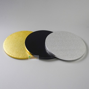 Sunshine Wholesale : Outils de pâtisserie très demandés, Plateau à gâteau en carton doré et argenté personnalisé, Tambour à gâteau réutilisable - Product Image 1