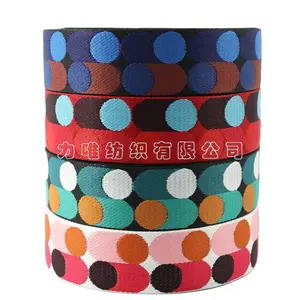 2022 New 50mm 2 inch dot polyester Bag Crossbody Shoulder Strap custom nylon jacquard webbing bags belt