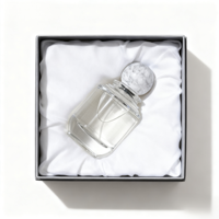 Flacon de parfum noir moderne de luxe 100 ml avec boîte et capuchon pulvérisateur pour parfum féminin avec couvercle de boîte