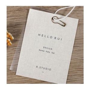 Custom Eco-Friendly Soft Tags Canvas Cotton Fabric Hangtag for Garment Baby Clothes