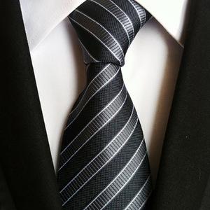 Corbatas a rayas de 8CM de nuevo diseño, <span class=keywords><strong>corbata</strong></span> de seda Jacquard negra naranja <span class=keywords><strong>marino</strong></span> para <span class=keywords><strong>hombre</strong></span>, corbatas de administración empresarial, accesorio de <span class=keywords><strong>traje</strong></span> - Product Image 6